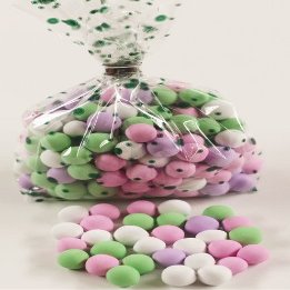 Scott's Cakes Chocolate Dutch Mints in a 8 oz. Green Polka Dots Bag