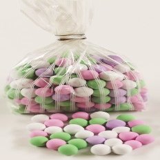 Scott's Cakes Chocolate Dutch Mints in a 1 Pound White Stripes Bag