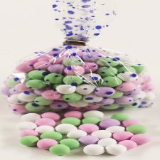 Scott's Cakes Chocolate Dutch Mints in a 8 oz. Blue Polka Dots Bag