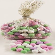 Scott's Cakes Chocolate Dutch Mints in a 1 Pound Gold & Sliver Confetti Bag