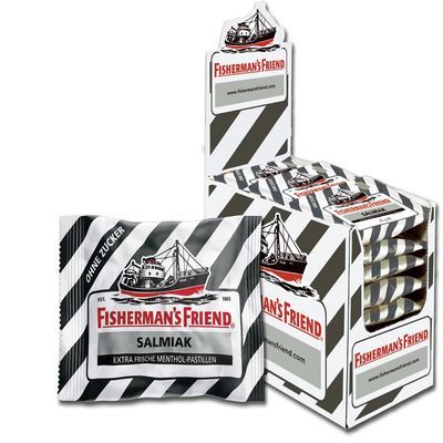 Fisherman's Friend Salmiak ohne Zucker, 24er Pack (24 x 25 g Beutel)