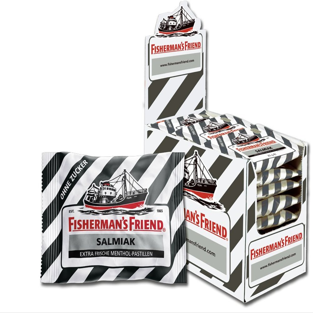 Fisherman's Friend Salmiak ohne Zucker, 24er Pack (24 x 25 g Beutel)