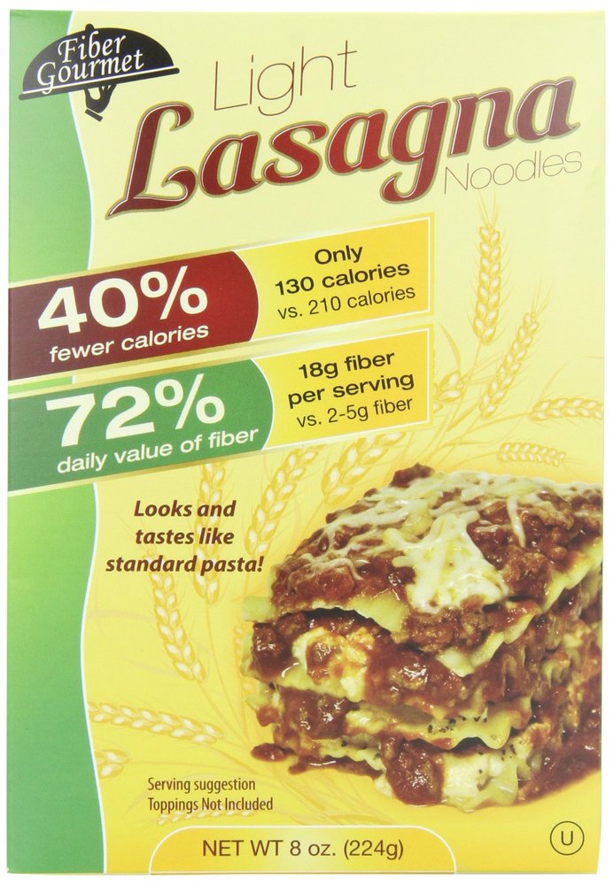 Fibergourmet Light Lasagna, 12-Count Packages