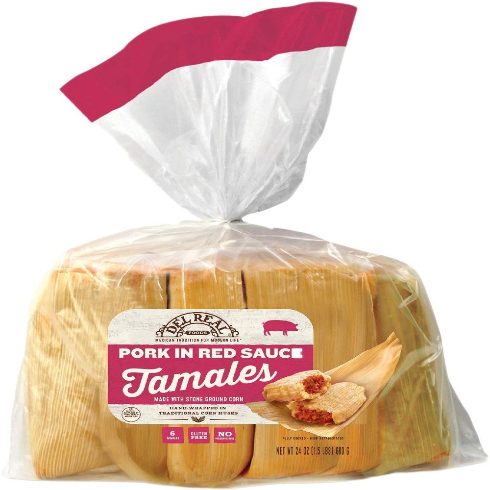 Del Real Foods Gourmet Pork Tamales In Red Sauce
