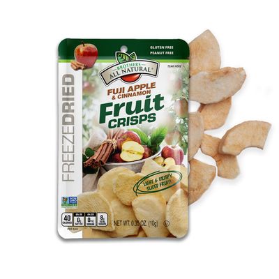 Brothers All Natural Freeze Dried Fruit Crisps, Fuji Apple & Cinnamon, 0.35 Oz (Pack of 24), Made with 100% Fruit, Gluten Free, Soy Free, Vegan, Healthy Snack, Lunch Box Ready
