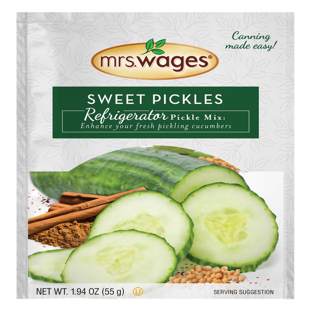 Mrs. Wages Sweet Pickles Refrigerator Mix | Quick and Easy | Simple-To-Use | Simple Homemade Pickles | Sweet Traditonal Pickle Flavoring | 1.9 oz Packet (Value Pack of 12)