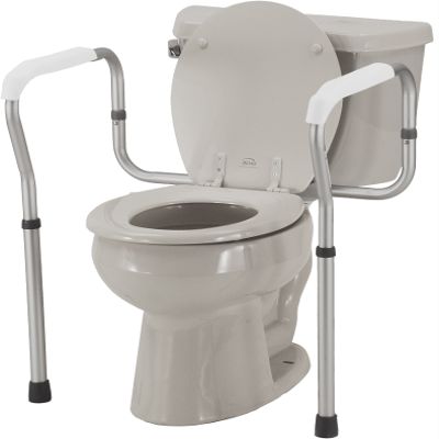 NOVA Medical Products Toilet Rails & Frame, Handrails for Toilet Seat, Safety Support Frame for Bathroom Toilet, Quick and Easy Installation, Grey (8200-R)