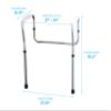 NOVA Medical Products Toilet Rails & Frame, Handrails for Toilet Seat, Safety Support Frame for Bathroom Toilet, Quick and Easy Installation, Grey (8200-R) view 2