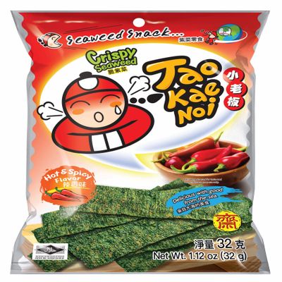 Tao Kae Noi Seaweed Hot and Spicy Flavor (2 Packs)