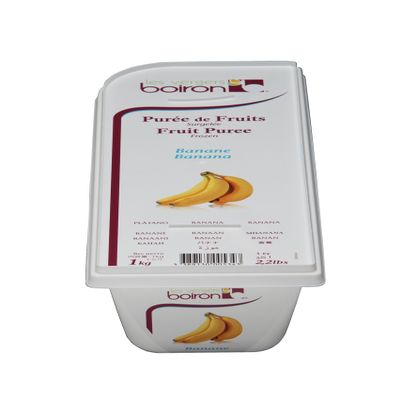 BOIRON Banana Fruit Puree Frozen - Premium Natural Banana Flavor 2x1 Kilo - Non-GMO, Kosher Certified, Perfect for Desserts & Smoothies