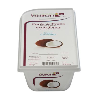 BOIRON Coconut Fruit Puree Frozen - Luxurious Tropical Flavor, 2x1 Kilo - Perfect for Professional Chefs & Culinary Enthusiasts, Non-GMO, Kosher