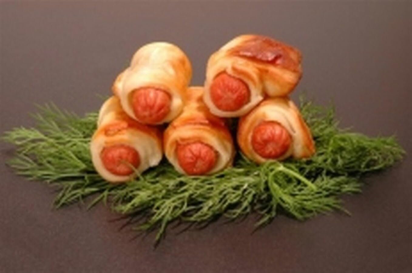 Cocktail Franks - Frozen - 100 Per Case - Gourmet All-Beef Frankfurters Wrapped in French Puff Pastry