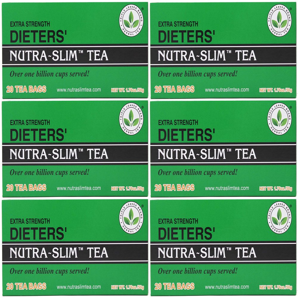 SIX BOXES of Triple Leaves Nutra-slim Tea 20 Tea Bags