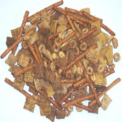 Scott's Cakes Black Spice Cereal Snack Mix in a 1 Pound Paw Print Bag