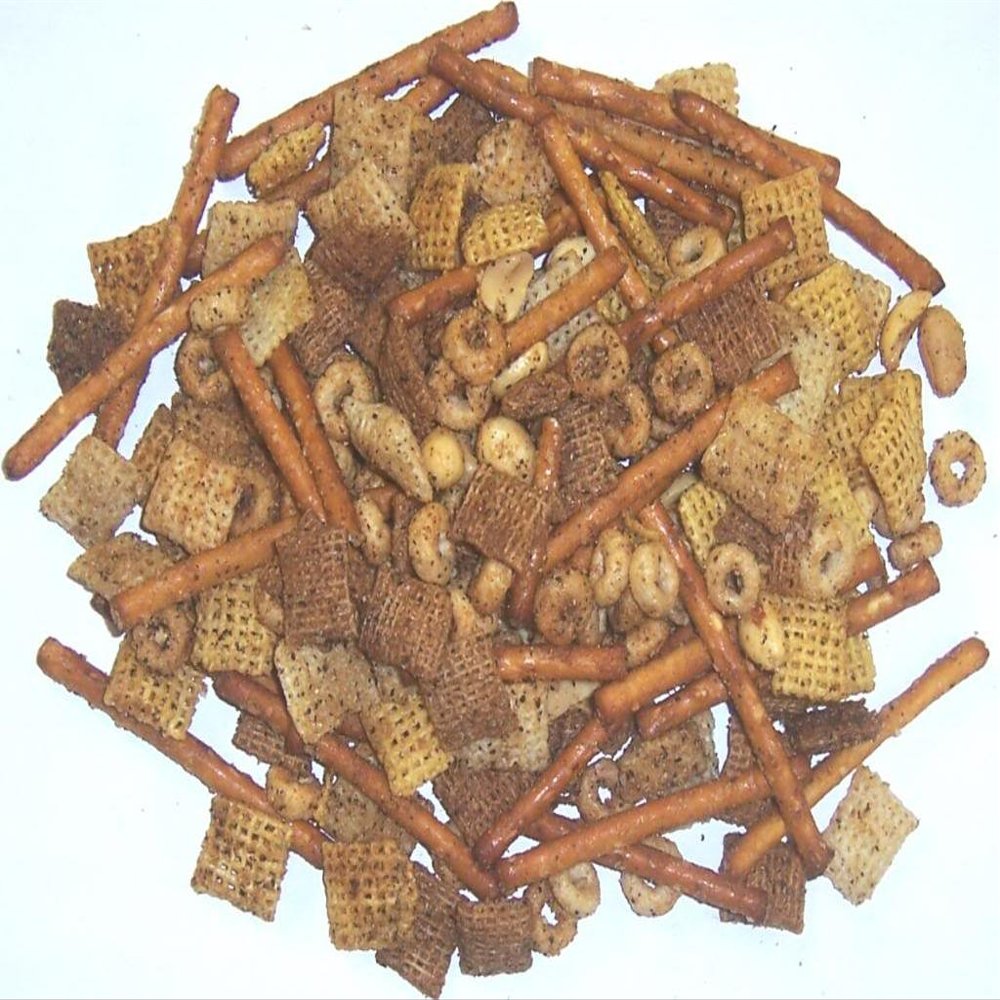 Scott's Cakes Black Spice Cereal Snack Mix in a 1 Pound Paw Print Bag