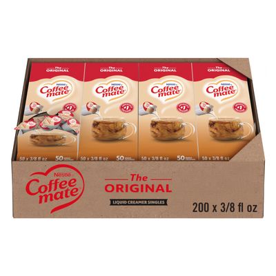 Nestle Coffee mate Coffee Creamer, Original, Liquid Creamer Singles, Non Dairy, No Refrigeration, 0.375 fl oz Tubs (Pack of 200)
