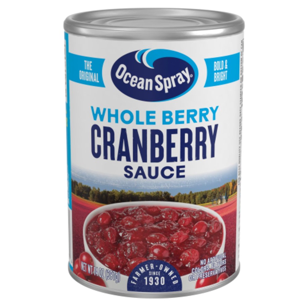 Ocean Spray Gluten Free Whole Berry Cranberry Sauce, 14 Ounce Cans (Pack of 24)