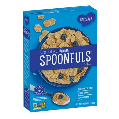 Barbara's Bakery Spoonfuls Original Multigrain Cereal, Hearty Healthy Wheat Cereal, Good Source of Fiber, Vegan, Kosher, Non-GMO Project Verified, 14 OZ Box (Pack of 12)
