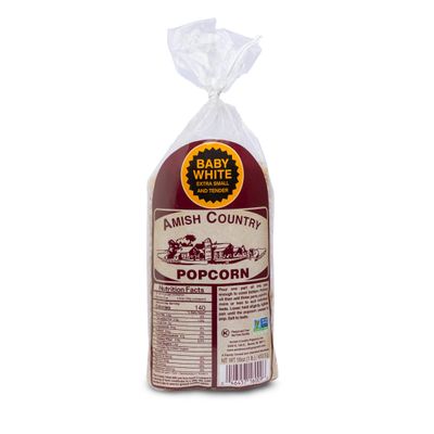 Amish Country Popcorn | 1 lb Bag | Baby White Popcorn Kernels | Old Fashioned, Non-GMO and Gluten Free (Baby White - 1 lb Bag)