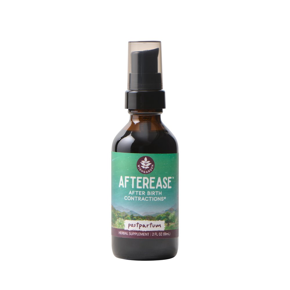 WishGarden Herbs AfterEase for After Birth Contractions - All-Natural Herbal Supplement with Cramp Bark & Black Haw Bark Soothes Afterbirth Contractions & Uterine Cramping, Postpartum Essentials, 2oz