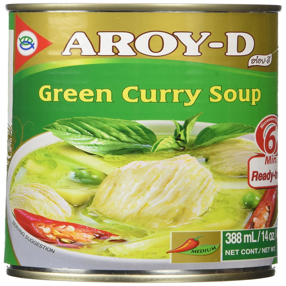 AROY-D Authentic Ready-Made Thai Green Curry Soup, 14 Ounce - Just Add Meat