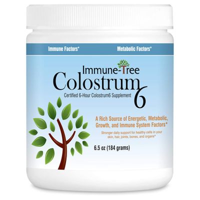Immune-Tree 100% Bovine Colostrum Powder, 120 Servings, 6.5oz, Supports Anti-Aging, Healthy Immune System, Gut & Digestion, Muscle & Tissue, & Wellness, Made in USA from Grass Fed, Grade A Dairy Cows