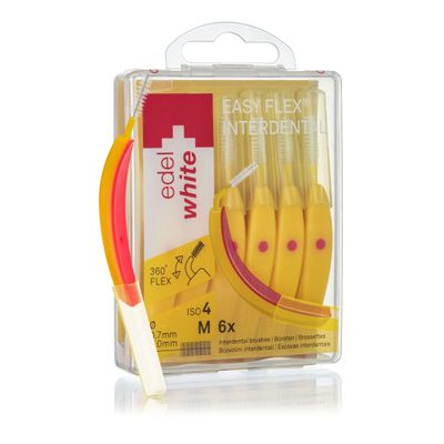 edel+white M EasyFlex Profi-Line Interdental Brushes - Yellow Medium Size