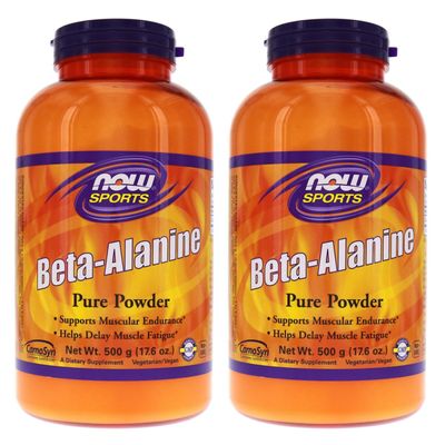 NOW Foods Beta-Alanine - 500 g (17.6 oz.) 2 Pack