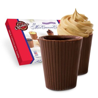 Langs Chocolates Milk Chocolate Cups Gluten-Free, Kosher Certified Add Mousse, Dessert, or Liqueur Perfect for Entertaining 64 Count
