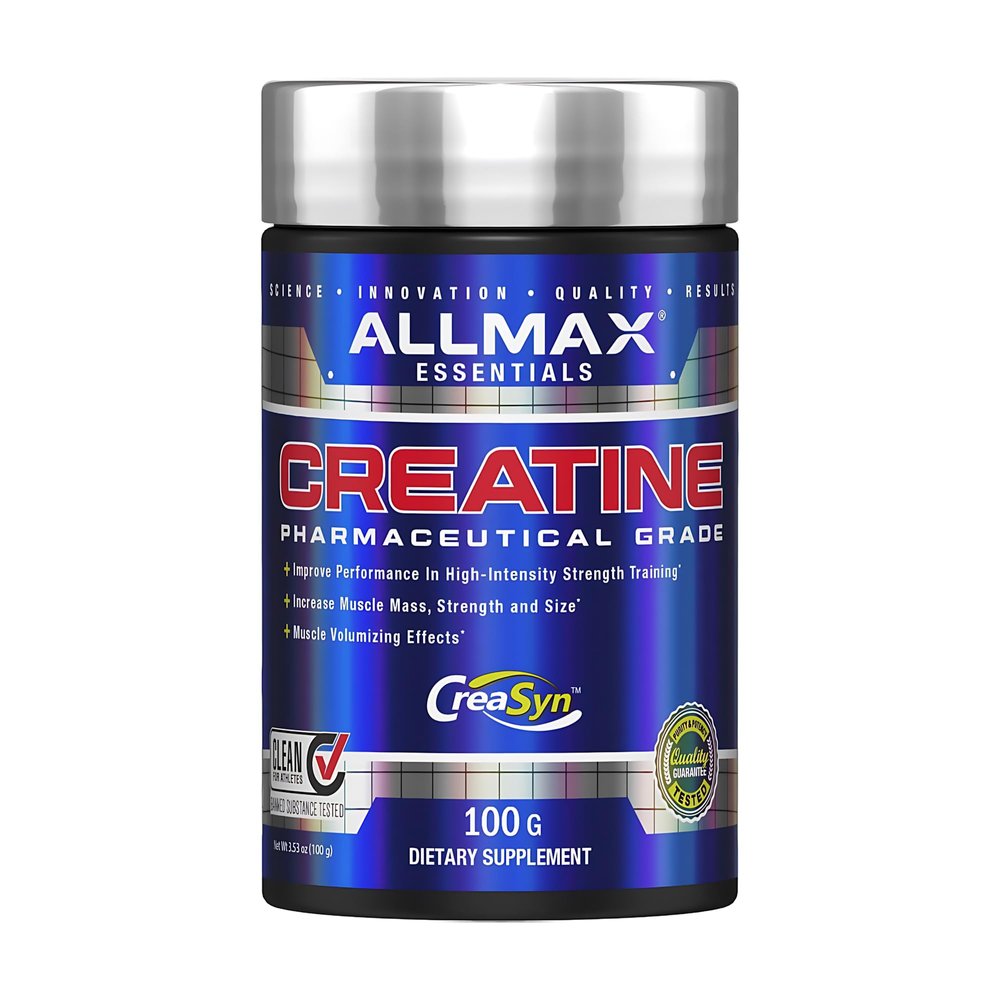ALLMAX Nutrition Creatine Monohydrate Powder, Unflavored  Pure Micronized Creatine Supplement for Men & Women  Supports Strength, Performance & Training Intensity  Vegan, Gluten Free (100g)