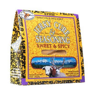 Hi Mountain Jerky Seasoning and Cure Kit | SWEET & SPICY BLEND | Beef Jerky Seasoning | Perfect for Beef, Venison, Elk, & Deer | Seasons up to 15 lbs. of Meat (1 Box)