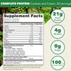 PlantFusion Complete Vegan Protein Powder - Plant Based Protein Powder with BCAAs, Digestive Enzymes and Pea Protein - Keto, Gluten Free, Soy Free, Non-Dairy, No Sugar, Non-GMO - Cookies & Cream 2 lb view 2