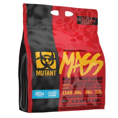 Mutant Mass Weight Gainer Protein Powder  Build Muscle Size and Strength with 1100 Calories  56 g Protein  26.1 g EAAs  12.2 g of BCAAs  15 lbs with 24 Servings  Cookies & Cream