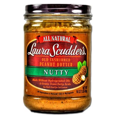 Laura Scudder's Old Fashioned Nutty Peanut Butter, 16-Ounce Glass Jars (Pack of 6)