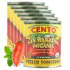 Cento Organic Certified San Marzano Whole Peeled Tomatoes 28 Oz (Pack of 6), Canned Plum Tomatoes in Thick Puree with Basil, Grown and Processed in Italy view 1