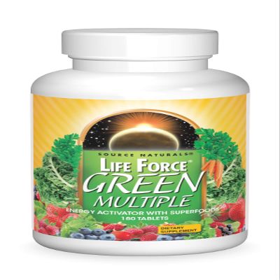 Source Naturals Life Force Green Multiple, Energy Activator with Superfoods* -180 Tablets