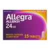 Allegra Adult 24HR Non-Drowsy Antihistamine, 15 Tablets, Fast-Acting Allergy Symptom Relief, 180 mg view 1