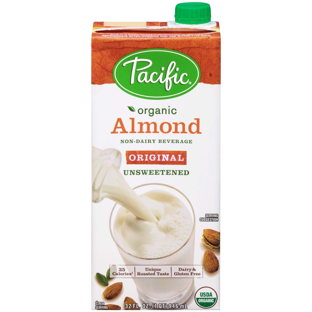 Pacific Beverages Unsweetened Almond Original, Gluten Free, 32-ounces (Pack of6)