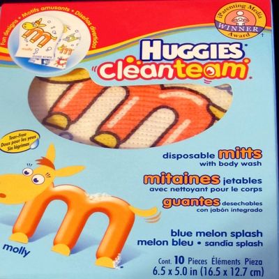 Huggies Cleanteam Disposable Mitts with Body Wash 10 CT
