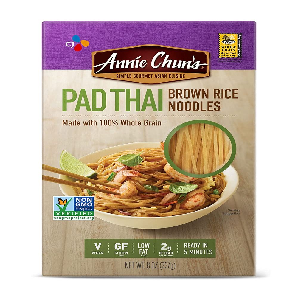 Annie Chun's Pad Thai Brown Rice Noodles, Non GMO, Vegan, Gluten Free, Low Fat, 8 Oz (Pack of 6)