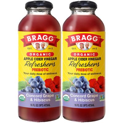 Bragg Organic Apple Cider Vinegar, Grape and Acai, 16 oz (Pack of 2)