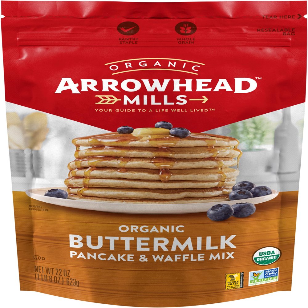 Arrowhead Mills Buttermilk Pancake & Waffle Mix, 22 Ounce (Pack of 6)