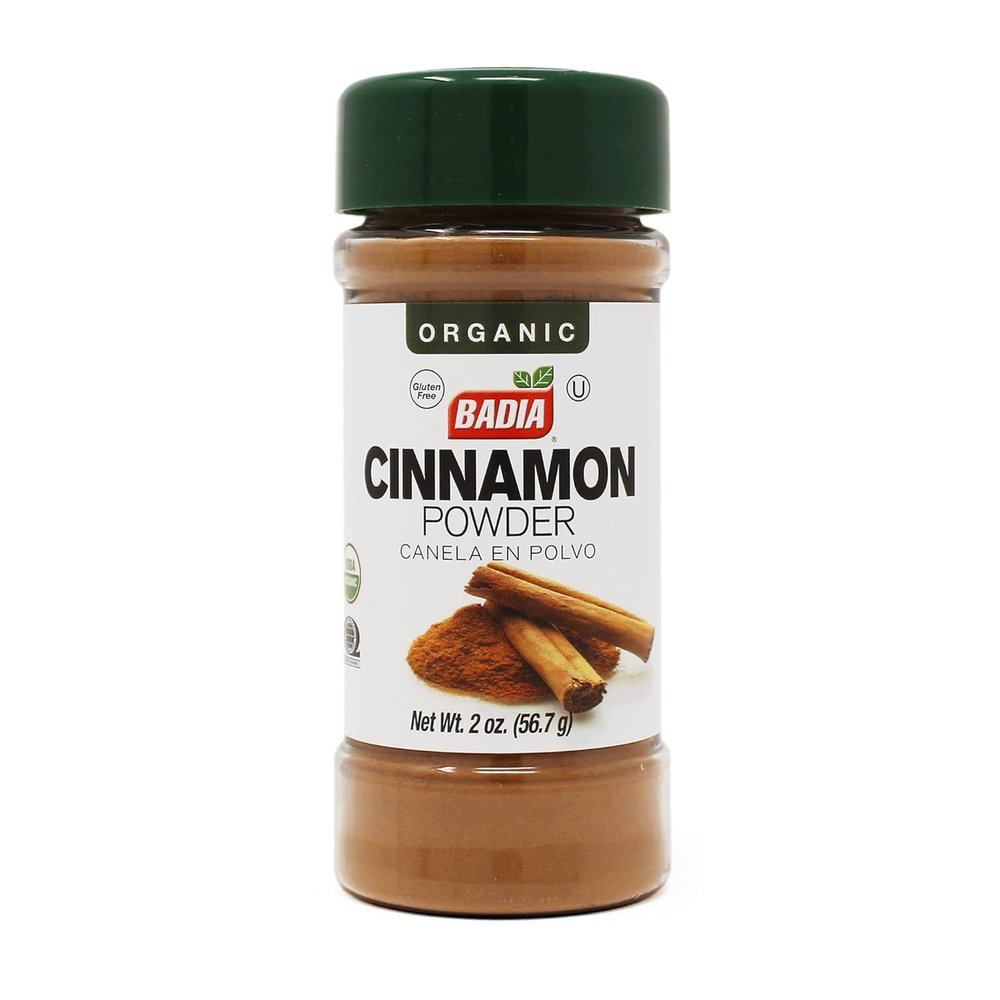 Badia Organic Cinnamon Powder, 2 oz  Warm & Sweet Flavor for Baking, Cooking, Oatmeal, Smoothies, Coffee & Desserts