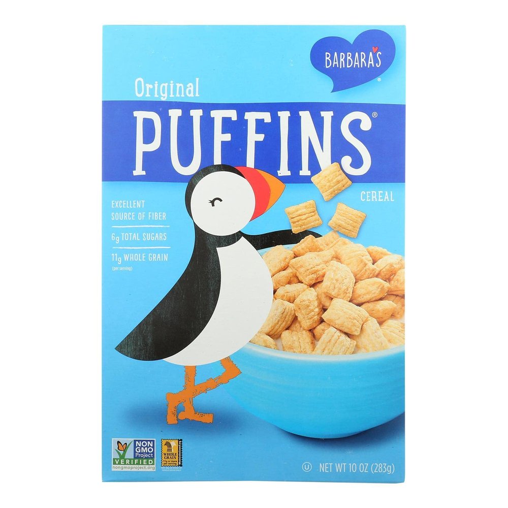 Barbara's Bakery Crunchy Corn Puffins, 12-ounce Boxes (Case of 12)