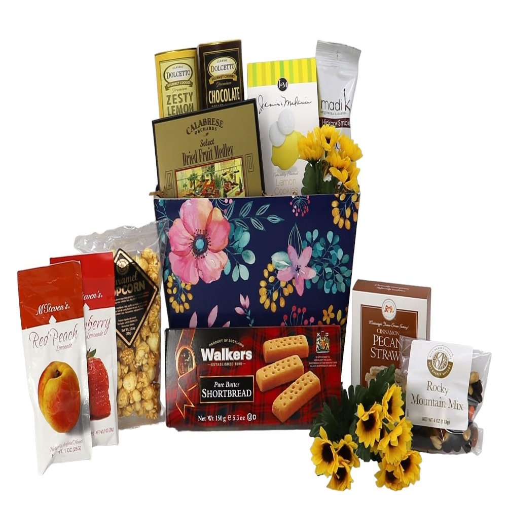 Gift Basket Village: Sunny Days Ahead - Bright & Cheery Snack Gift Basket for All Occasions