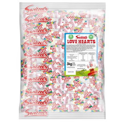 Swizzels Matlow Love Hearts Mini Roll Sweets 3 kg