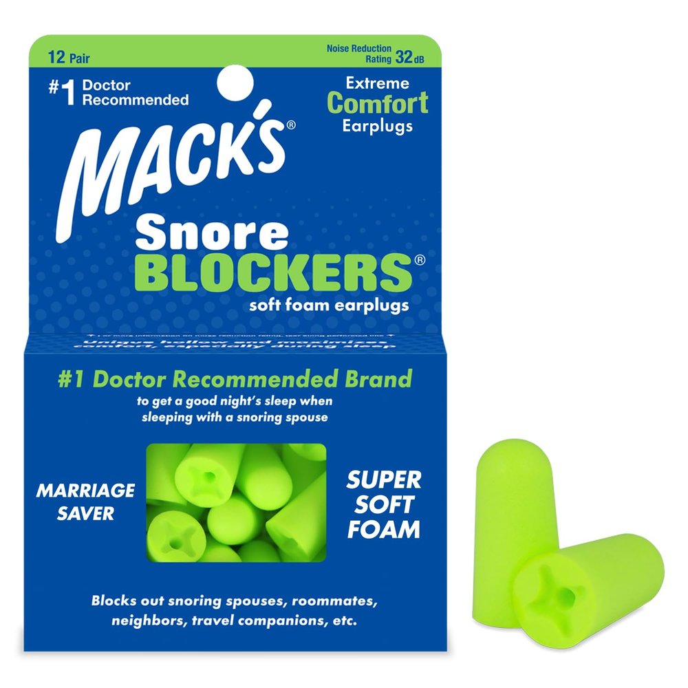 Macks Snore Blockers Soft Foam Earplugs, 12-Pair (Pack of 2)