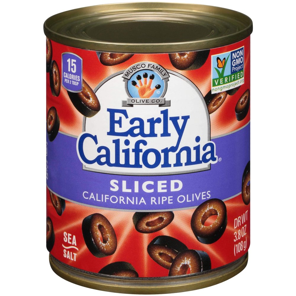 Early California, Sliced Ripe, Black Olives, 3.8 Ounce (Pack of 12)