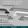Tri-Step Flange Platinum Grab Bar, 42" L, Stainless Steel, Polished chrome view 2