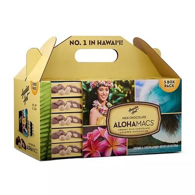 Hawaiian Host Alohamacs Milk Chocolate The Original Chocolate Covered Macadamia Nut, 5 Box Tote - 5 Ounces